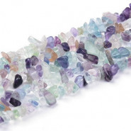 Chips stone Perlen ± 5x8mm Fluorite - Multicolor tranparent mist